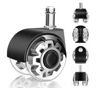 WECUTE Roulette Chaise Bureau, 10 x 22 mm, 5 PCS Roulettes Chaise de Bureau, Rotation à 360 Degrés Sans Rayures, Aucun Bruit,Roulette pour Chaise de Bureau,Sols en Bois, Moquettes (10 * 22MM)