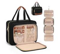 Wedama Trousse de Toilette pour Femme, Trousse de Toilette de Voyage à Suspendre avec Compartiment de Rangement de Bijoux, Trousse de Maquillage, Sac de Voyage en PVC imperméable, Sac de Voyage