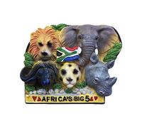 Wedare Magnet Souvenir 3D Afrique du Sud Grand 5 Animaux Aimant Réfrigérateur Touriste Souvenirs À La Main Résine Artisanat Magnetics Home Cuisine Décoration Collection Cadeau