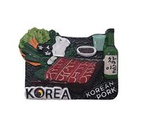 Wedare Magnet Souvenir 3D Coréen Barbecue Corée Réfrigérateur Réfrigérateur Aimant Touristique Souvenirs À La Main Résine Artisanat Magnétique Autocollants Maison Cuisine Décoration Voyage Cadeau