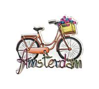 Wedare Magnet Souvenir Amsterdam Hollande 3D Vélo Aimant Réfrigérateur Touriste Souvenirs À La Main Résine Artisanat Maison Cuisine Décoration Pays-Bas Réfrigérateur Aimant Collection Cadeau