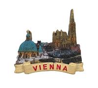 Wedare Magnet Souvenir Autriche Vienne 3D Aimant pour Réfrigérateur Touriste Souvenirs Résine Magnétique Autocollants Aimant De Réfrigérateur Maison & Cuisine Décoration de La Chine