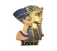 Wedare Magnet Souvenir Égypte 3D Pharaon & Reine Aimant Réfrigérateur Touriste Souvenirs À La Main Résine Artisanat Maison Cuisine Décoration Égypte Réfrigérateur Aimant Collection Cadeau