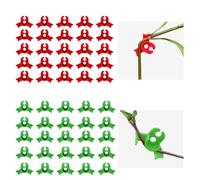 WEDAWIN Lot de 50 pinces à plantes grimpantes, pinces d'entraînement pour tiges de plantes à angle de 90 degrés, tuteur pour plantes à basse pression pour branches de fleurs et vignes (rouge + vert)