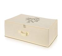 Wedcova UK Boîte de rangement pour robe de mariée | Crème personnalisée Boîtes de rangement pour robes de mariée sous le lit | Boîte à vêtements sous le lit avec 10 papiers de soie sans acide | Boîte
