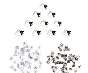 Weddecor 10 mm Argent Carré Pyramide Rivets Studs - Craft en cuir, des projets de bricolage, Sacs, Ceinture, Vêtements de décoration de chaussures, Jeans (paquet de 100)