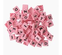 WedDecor 100pcs Plastique Alphabet Lettre Tuiles pour Activités Manuelles, Complet A-Z Et Nombre Imprimé Art & Manuelles,Cadres,Créacollage,DIY Projet, Orthographe, Maison Décor, Clair Rose