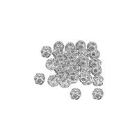 WedDecor 10mm Argent Transparentes Strass Diamante Perles Rondelle Espaceur Bijoux pour Collier, Artisanat à la Main, Bracelet, Tissu Travail, Travail du Cuir (Paquet de 10) - 10mm, 20
