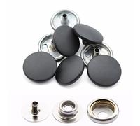WedDecor 15mm Beige Boutons Pression 4 Parties Presse Clous sans Couture Boutons pour Maroquinerie, Couture, Vestes, Chemises, Tissu Réparation DIY Projets, 100pcs - Noir Mat, 15mm
