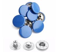 Weddecor 15mm Boutons Pression Grand 4 Parties Presse Clous sans Couture Boutons pour Maroquinerie, Couture, Vestes, Chemises, Tissu Réparation DIY Projets, 10pcs - Bleu Roi, 10pcs