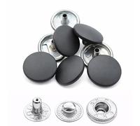 Weddecor 15mm Boutons Pression Grand 4 Parties Presse Clous sans Couture Boutons pour Maroquinerie, Couture, Vestes, Chemises, Tissu Réparation DIY Projets, 10pcs - noir mat, 10pcs