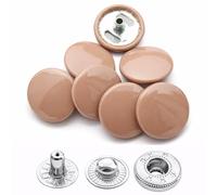 Weddecor 15mm Boutons Pression Grand 4 Parties Presse Clous sans Couture Boutons pour Maroquinerie, Couture, Vestes, Chemises, Tissu Réparation DIY Projets, 10pcs - Beige, 10pcs