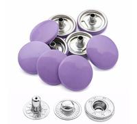 Weddecor 15mm Boutons Pression Grand 4 Parties Presse Clous sans Couture Boutons pour Maroquinerie, Couture, Vestes, Chemises, Tissu Réparation DIY Projets, 10pcs - Violet Lilas, 10pcs