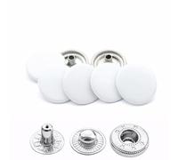 Weddecor 15mm Boutons Pression Grand 4 Parties Presse Clous sans Couture Boutons pour Maroquinerie, Couture, Vestes, Chemises, Tissu Réparation DIY Projets, 10pcs - Blanc, 10pcs