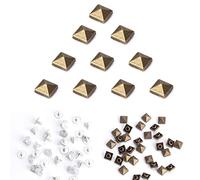 Weddecor 15mm Bronze Carré Pyramide Rivets Studs - Craft en Cuir, des projets de Bricolage, Sacs, Ceinture, Vêtements de décoration de Chaussures, Jeans (Paquet de 100)