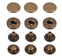 Weddecor 15mm S Printemps Boutons-Pression 4 Part, Durable et Léger, Métal Boutons Pression pour Vestes, Jeans, Cuir Artisanat, Sangles et Tissu Réparation - Bronze, 10pcs
