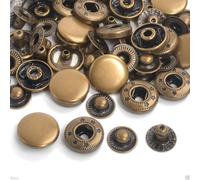 Weddecor 15mm S Printemps Boutons-Pression 4 Part, Durable et Léger, Métal Boutons Pression pour Vestes, Jeans, Cuir Artisanat, Sangles et Tissu Réparation - Bronze, 10pcs