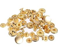 Weddecor 15mm S Printemps Boutons-Pression 4 Part, Durable et Léger, Métal Boutons Pression pour Vestes, Jeans, Cuir Artisanat, Sangles et Tissu Réparation - Or, 10pcs
