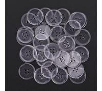 WedDecor 15mm Transparent Plastique Rond Boutons avec 4 Trous, Boutons Pression pour DIY Couture Artisanat, Sacs à Main, Tricotage, Scrapbooking, Fait à la Main Loisirs Créatifs Projets