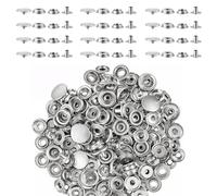 Weddecor 17mm Boutons Pression Laiton 4 Parties Grand Boutons-Pression pour Sacs, Accessoires Mode, Travail Du Cuir, DIY Arts & Loisirs Créatifs, Vêtements & Réparation - Argent, 17mm