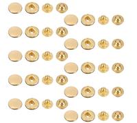 Weddecor 17mm Boutons Pression S-RESSORT 4 Parties Boutons-Pression Cousue Boutons pour Maroquinerie, Couture, Vestes, Chemises, Tissu, Réparation, DIY Projets, 50pcs - Or, 17mm