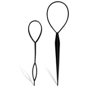 Weddecor 2 Pièces Noir Topsy Queue Tresse de Cheveux Extension Queue de Cheval Stylisation Outil Femmes Accessoires pour Femmes,Femmes,Filles - Noir