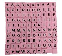 WedDecor 200pcs Plastique Alphabet Lettre Tuiles pour Activités Manuelles, Complet A-Z Et Nombre Imprimé Art & Manuelles,Cadres,Créacollage,DIY Projet, Orthographe, Maison Décor, Clair Rose