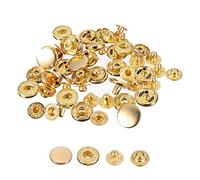 WedDecor 20mm S-Ressort Boutons-Pression 4 Pièce Boutons Pression Cousue Boutons pour Maroquinerie, Couture, Vestes, Chemises, Tissu, Réparation, DIY Projets - Or, 10pcs