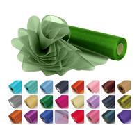 WedDecor 25m X 29cm Neige Organza Pur Rouleaux à Paillettes Tissu pour Cadeau Paquet, Emballage, Scrapbook, Arts et Artisanats, Décoration pour Fête, Blanc - Sauge