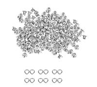 Weddecor 2mm Noir Œillets Laiton Passages avec Rondelles pour Tissu, Travail Du Cuir, Couture Projets, Sacs, Scrapbooking, Diy Projets, 100pcs - Argent, 3MM-100