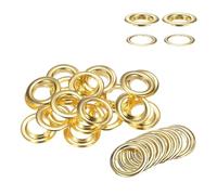 WedDecor 30mm Bronze Laiton Œillets avec Rondelles pour Vêtements et Maroquinerie, Rondelles pour Vinyle Bannières & Toile Support, DIY Projets - Or, Pack of 50