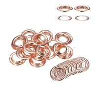 WedDecor 40mm Bronze Laiton Œillets avec Rondelles pour Vêtements et Cuir Artisanat, Rondelles pour Vinyle Bannières & Toile Support, DIY Projets - Or Rose, Pack of 10