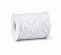 WedDecor 500m X 1mm Blanc Corde Bordure Élastique, Finition Lisse Couture Fil pour Tricotage, Arts & Artisanat Accessoires, Jwellery Faisant, Tissu - Blanc, 100M