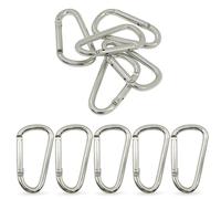 Weddecor 55mm Mousqueton à Ressort Aluminium Mousqueton Fermoir Forme Bague Porte-Clés Pince pour Extérieur Camping,Cyclisme,Voyage,Porte-Clés Support,Argent - Argent, 55mm