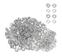 WedDecor 6.5mm Oeillets Avec Rondelles à Pression Fermeture Passages pour Travail Du Cuir, DIY Art Projets, Bannière Faisant, Vêtements, Scrapbooking, Sacs, Couture Projets, Argent, Pack De 100