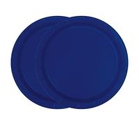 WedDecor Assiettes à dessert rondes jetables en papier de 9"(23cm) bleu marine vaisselle à thème pour pique-niques, mariage, barbecue, anniversaire, anniversaire de mariage, baby shower et événements