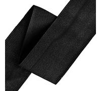 WedDecor Bande élastique plate de 50 mm de large pour couture, ceinture, mercerie, vêtements, arts et artisanat, cordon élastique pour couture, bandeaux, pantalon, perruque, noir, 2 mètres