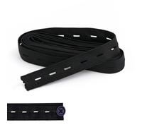 Weddecor Bouton Trou Cordon Élastique Plat Couture Élastique Sangle Ruban Bandes avec Boutonnière pour Vêtements, Manches, Gants Couture & Tricotage DIY Projets, 20mm - Noir, 1 Metre