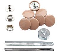 WedDecor Boutons-Pression Marine Foncé 4 Parties Boutons Pression avec Fixation Main Outils pour Vêtements, Sacs, Maroquinerie, Accessoires Mode, Artisanat Bricolage Projets, 15mm - Beige, 15mm