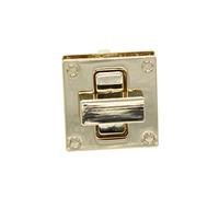 WedDecor Carré Tortillon N Tour Fermoir Verrou Fermeture Pièce de Rechange Éléments de Fixation Cuir Sac, Porte-Monnaie, Sac à Main, Art & Loisirs Créatifs,DIY Projets, 25mm x 25mm (L X avec) - Or