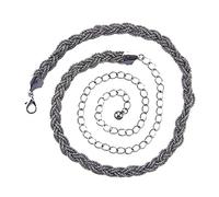 Weddecor Ceinture en maille panée pour femme, fermeture à fermoir élégant, taille unique, pour tenues occidentales et décontractées, Gris acier, 118cm