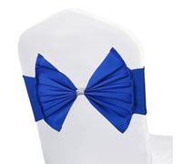 WedDecor Chaise Écharpe Noeud Bande avec Curseur Boucle pour Mariage Banquet Dîner Fêtes Fournitures de Fêtes Soirée, Chaise Écharpe Décor, Étirables et Elastique - Bleu Roi, 1pc
