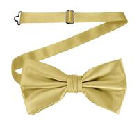 WedDecor Chic Noué Réglable Noeud Cravate Satin Papillon Cou Élégant Nœud Papillon Solide Couleur Smoking Homme Femme Enfants Habillé Décontracté Accessoire Mode, Or