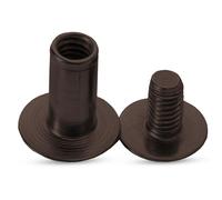 Weddecor Chicago Vis Rivets or pour Arts, Loisirs Créatifs, Travail Du Cuir, Artisanat, Bricolage Décoration avec Tête Plate, Pilule Résistant,Durable Laiton,9 X 20mm - Noir, 20pcs
