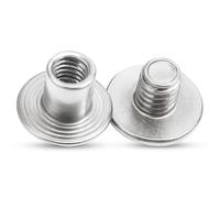 Weddecor Chicago Vis Rivets or pour Arts, Loisirs Créatifs, Travail Du Cuir, Artisanat, Bricolage Décoration avec Tête Plate, Pilule Résistant,Durable Laiton,9 X 9mm - Argent, 20pcs
