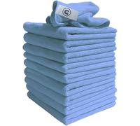 Weddecor Chiffons De Nettoyage En Microfibre - Lot De 10 Bleus 40x40 Cm | Torchon Cuisine Ultra Doux | Microfibre Réutilisable Pour Vitres, Voiture Et Usage Domestique Multi-Usage