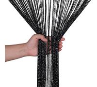 WedDecor Corde Rideaux Paillette Frange Panneau Fly Écran Pièce Diviseur Gland Rideau pour Portes, Porte,Windows,Maison Décoration, Événement Décoration, (90cm x 200cm) - Noir, 90 x 200cm