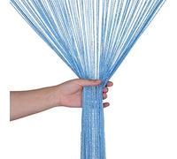 WedDecor Corde Rideaux Paillette Frange Panneau Fly Écran Pièce Diviseur Gland Rideau pour Portes, Porte,Windows,Maison Décoration, Événement Décoration, (90cm x 200cm) - Bleu Ciel, 90 x 200cm