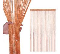 WedDecor Corde Rideaux Paillette Frange Panneau Fly Écran Pièce Diviseur Gland Rideau pour Portes, Porte,Windows,Maison Décoration, Événement Décoration, (90cm x 200cm) - Orange, 90 x 200cm