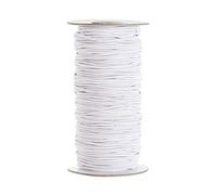 WedDecor Cordon élastique Rond de 2,5 mm, 10 m, Masque de Couture, Bande élastique, 10 mètres de Corde élastique tressée Douce pour Bricolage, Tricot, Arts et travaux manuels, Cordon élastique Blanc